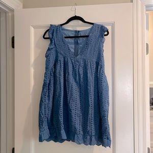 Beautiful blue dress with shorts perfect for summer excursions